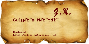 Gulyás Máté névjegykártya