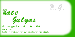 mate gulyas business card
