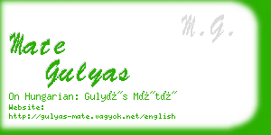 mate gulyas business card